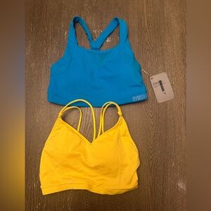 NWT FABLETICS BLUE AND YELLOW SPORTS BRAS - Size Medium SKU:531